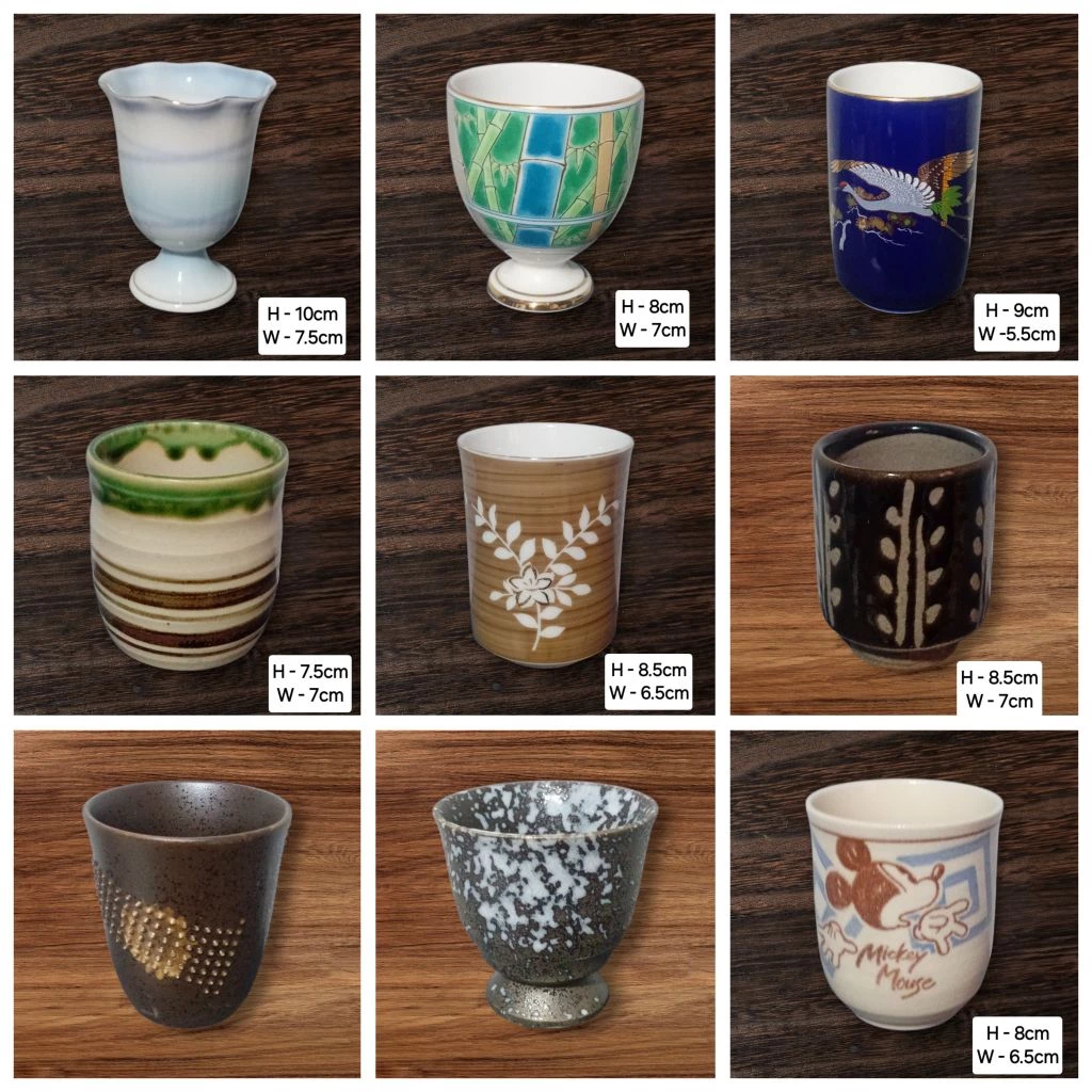 Japan surplus ceramic/stoneware shot glass/Tea Cups Assorted( sold per pc/per set)