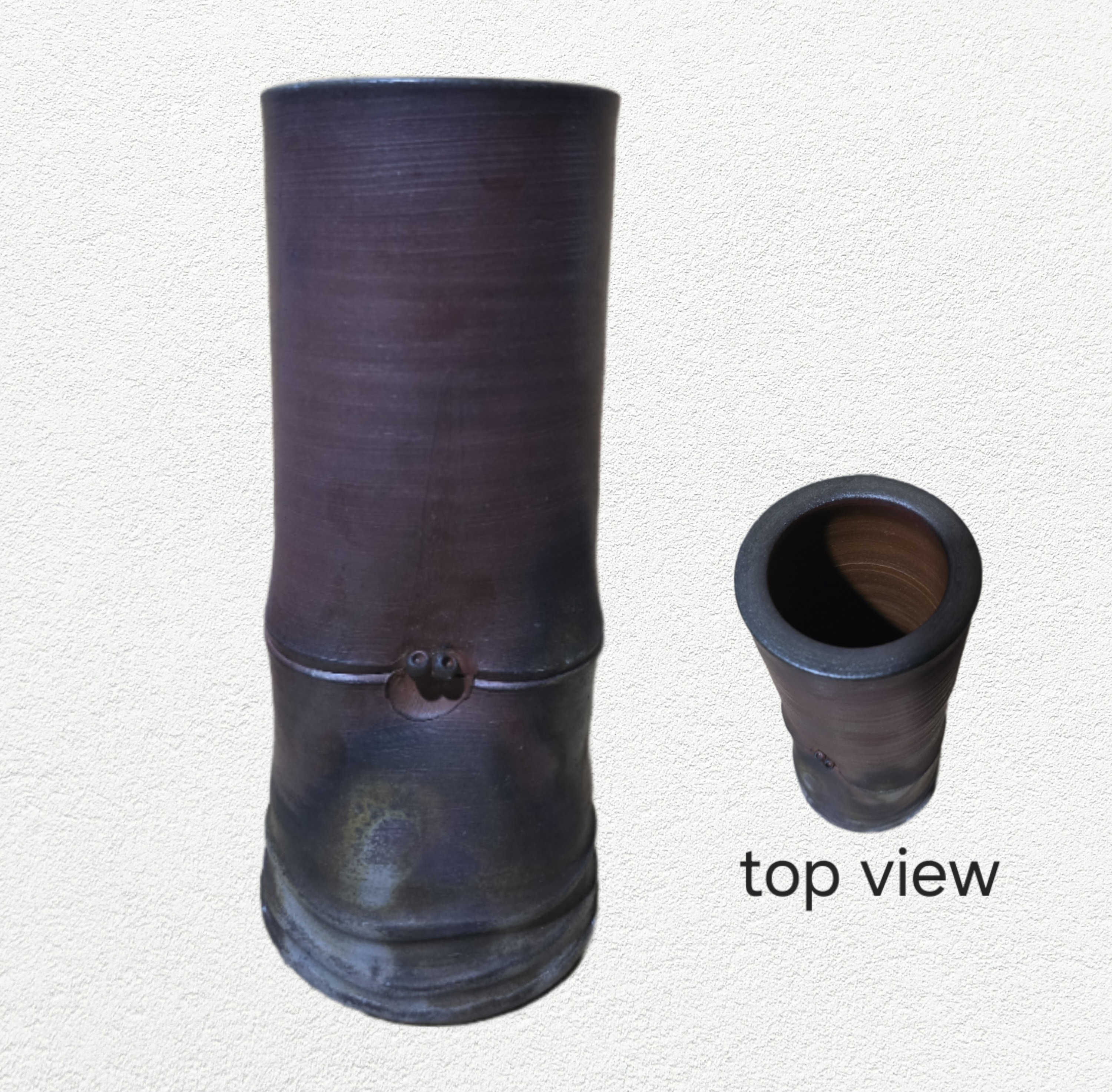 Bizen Ware Bamboo-Shaped Flower Vase